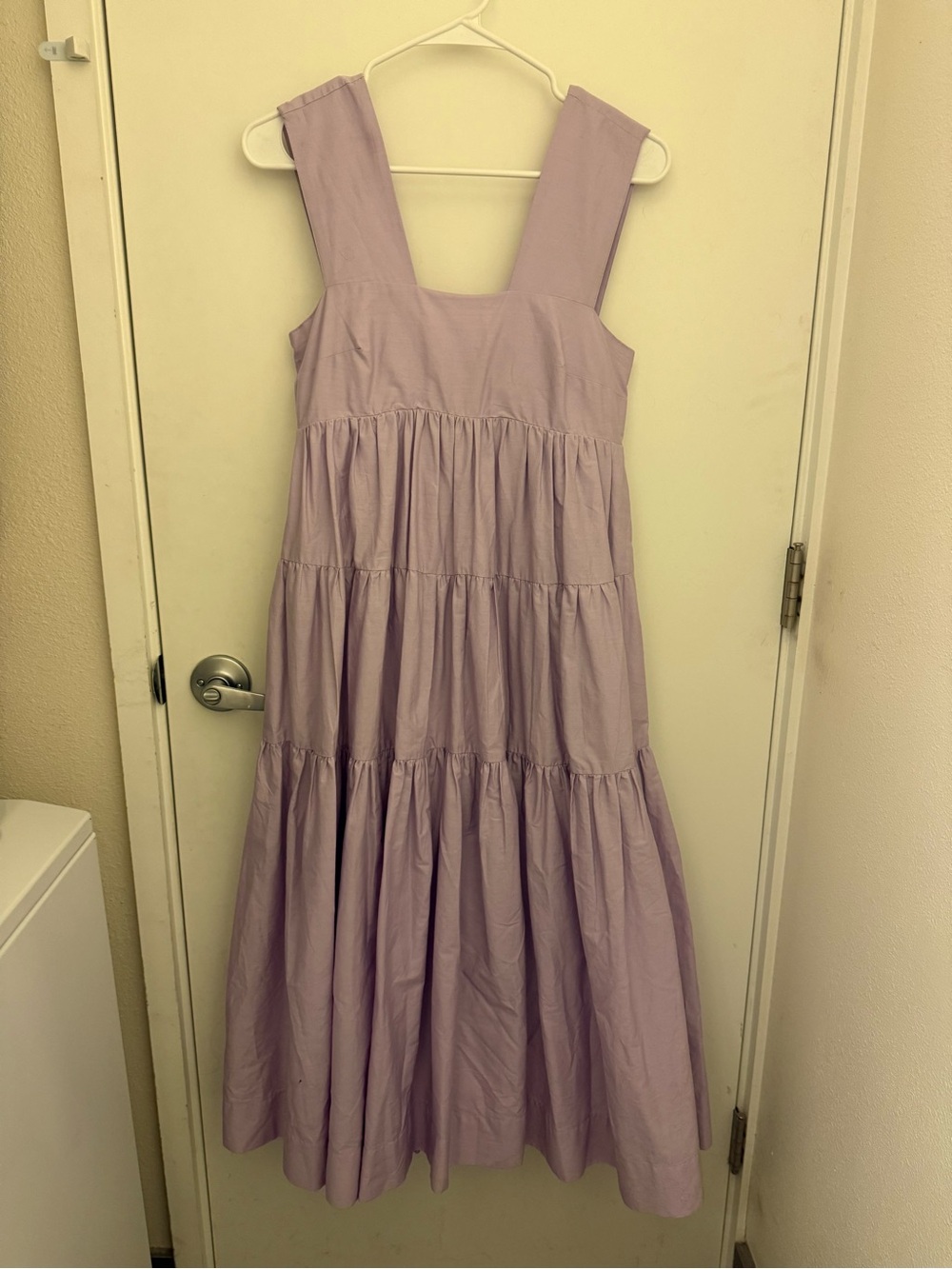 By Anthropologie Square-Neck Tiered Babydoll Dress